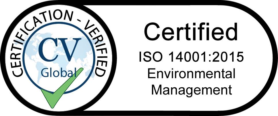 ISO 14001:2015 certification badge