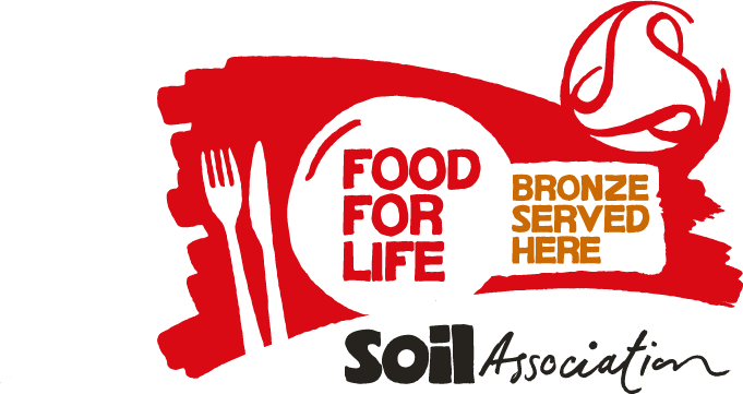 Food for life logo in red showing bronze certification